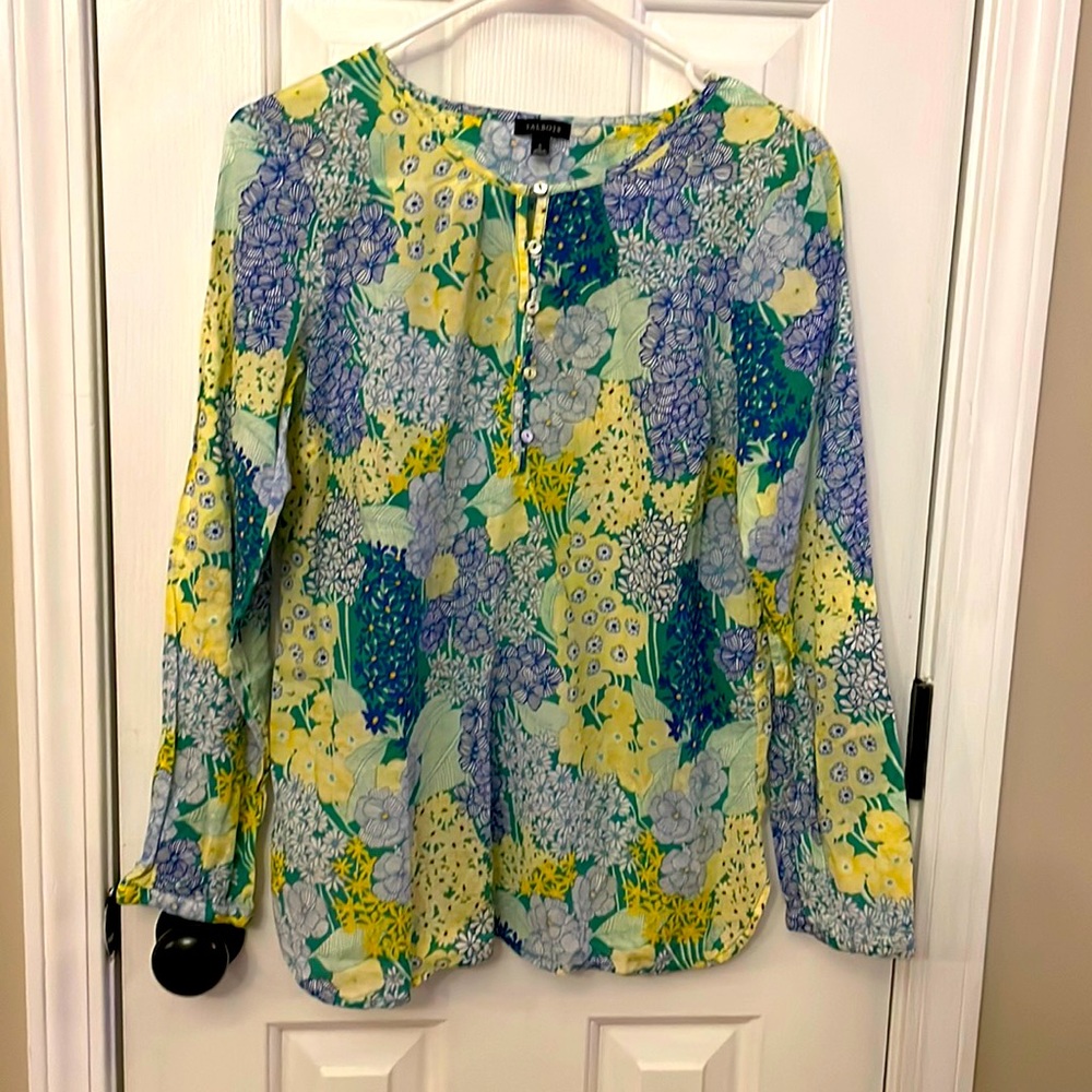 Multi-color long sleeve blouse. Size Small. Brand is Talbots.